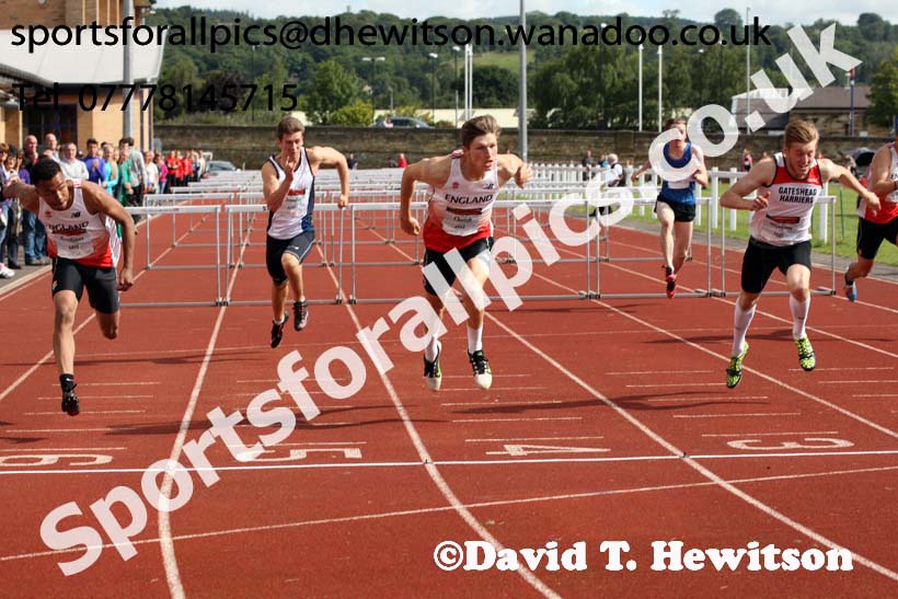 Mens under-20s 110 metres hurdles, EAP International Combined Events, Hexham Northumberland. Photo: David T. Hewitson/Sports for All Pics